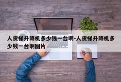 人货梯升降机多少钱一台啊-人货梯升降机多少钱一台啊图片