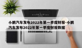 小鹏汽车发布2022年第一季度财报-小鹏汽车发布2022年第一季度财报数据