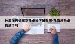 孙海洋夫妇接到孙卓拍下团聚照-孙海洋孙卓找到了吗