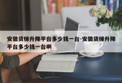 安徽货梯升降平台多少钱一台-安徽货梯升降平台多少钱一台啊