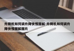 升降机如何调升降快慢图解-升降机如何调升降快慢图解图片