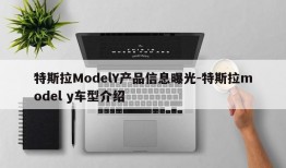 特斯拉ModelY产品信息曝光-特斯拉model y车型介绍