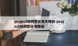 project如何把任务升降机-project如何把任务降级