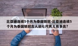 比亚迪连续5个月为泰国销冠-比亚迪连续5个月为泰国销冠古人说七尺男儿有多高?