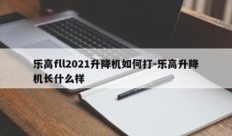 乐高fll2021升降机如何打-乐高升降机长什么样