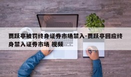 贾跃亭被罚终身证券市场禁入-贾跃亭回应终身禁入证券市场 视频