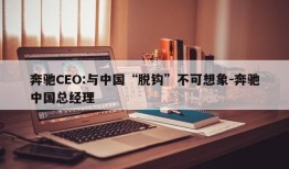 奔驰CEO:与中国“脱钩”不可想象-奔驰中国总经理