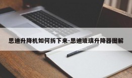 思迪升降机如何拆下来-思迪玻璃升降器图解