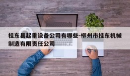 桂东县起重设备公司有哪些-柳州市桂东机械制造有限责任公司