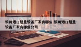 银川港口起重设备厂家有哪些-银川港口起重设备厂家有哪些公司