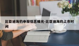 比亚迪海豹申报信息曝光-比亚迪海豹上市时间