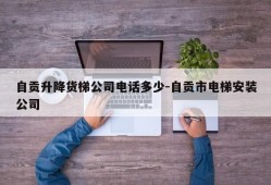 自贡升降货梯公司电话多少-自贡市电梯安装公司