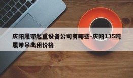 庆阳履带起重设备公司有哪些-庆阳135吨履带吊出租价格