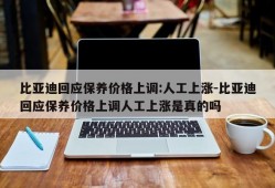 比亚迪回应保养价格上调:人工上涨-比亚迪回应保养价格上调人工上涨是真的吗