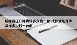 成都液压升降货梯多少钱一台-成都液压升降货梯多少钱一台啊