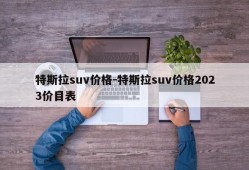 特斯拉suv价格-特斯拉suv价格2023价目表