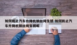 如何防止汽车升降机钢丝绳生锈-如何防止汽车升降机钢丝绳生锈呢