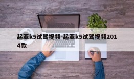 起亚k5试驾视频-起亚k5试驾视频2014款