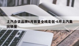 上汽合资品牌6月销量全线走低-6月上汽集团销量