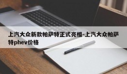 上汽大众新款帕萨特正式亮相-上汽大众帕萨特phev价格