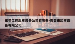 东莞工程起重设备公司有哪些-东莞市起重设备有限公司