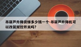 吊葫芦升降货梯多少钱一个-吊葫芦升降机可以改装双控开关吗?