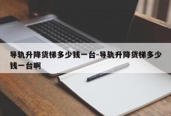 导轨升降货梯多少钱一台-导轨升降货梯多少钱一台啊