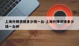 上海升降货梯多少钱一台-上海升降货梯多少钱一台啊