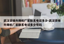 武汉货梯升降机厂家联系电话多少-武汉货梯升降机厂家联系电话多少号码