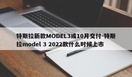 特斯拉新款MODEL3或10月交付-特斯拉model 3 2022款什么时候上市