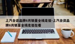 上汽合资品牌6月销量全线走低-上汽合资品牌6月销量全线走低在看