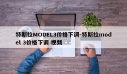 特斯拉MODEL3价格下调-特斯拉model 3价格下调 视频