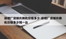 修理厂货梯升降机价格多少-修理厂货梯升降机价格多少钱一台