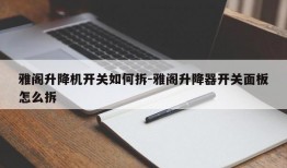 雅阁升降机开关如何拆-雅阁升降器开关面板怎么拆