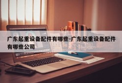 广东起重设备配件有哪些-广东起重设备配件有哪些公司