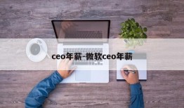 ceo年薪-微软ceo年薪