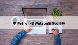 奥迪etron-奥迪etron值得入手吗