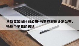 马斯克宏图计划公布-马斯克宏图计划公布,杨那个羊我的农场