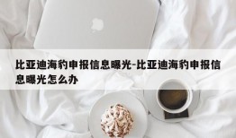 比亚迪海豹申报信息曝光-比亚迪海豹申报信息曝光怎么办