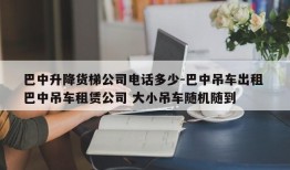 巴中升降货梯公司电话多少-巴中吊车出租 巴中吊车租赁公司 大小吊车随机随到