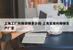 上海工厂升降货梯多少钱-上海家用升降梯生产厂家