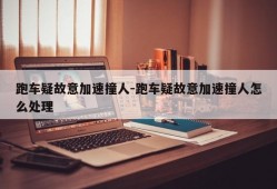 跑车疑故意加速撞人-跑车疑故意加速撞人怎么处理